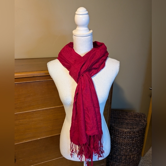 RED Modal Rectangle Blanket Scarf Extra Long - Picture 1 of 9